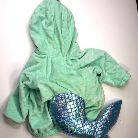 Mermaid Tail Unicorn Costume Hooded Sleeper, Size 12-18 M - Picture 4 of 8